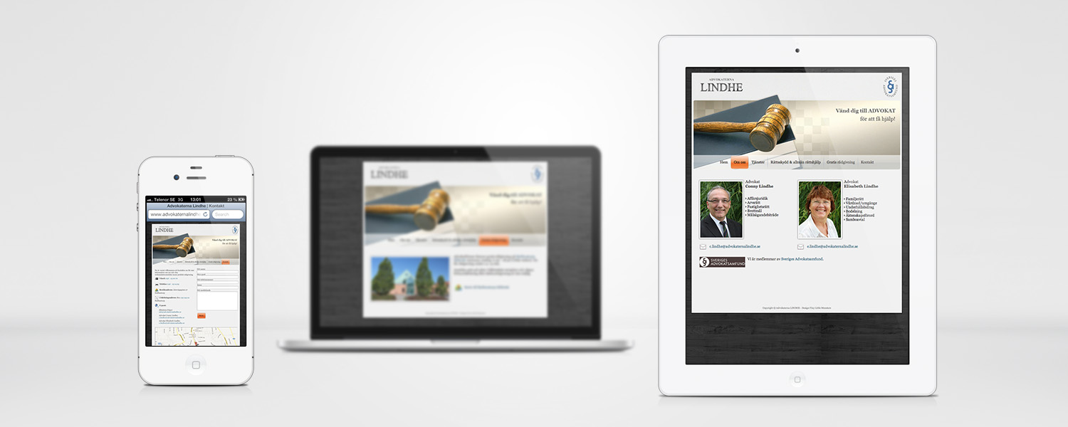 Webbdesign för Advokatfirman Conny Lindhe AB
